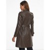 Allegra K Women's Lapel Slim Fit Long Sleeve Zip Faux Leather Jacket Coat - image 3 of 4