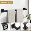 Itopfox 5-Piece Matte Black Bathroom Hardware Set, Stainless Steel Towel Bar, Ring, Toilet Paper Holder & Hooks, Wall Mounted - 2 of 4
