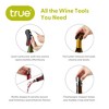 True Wine Tools Boxed Kit with Lever Corkscrew, Foil Cutter, Chrome Bottle Stopper, Aerator Pourer, 2 Worms, Champagne Stopper, Set of 7, Brown - 4 of 4