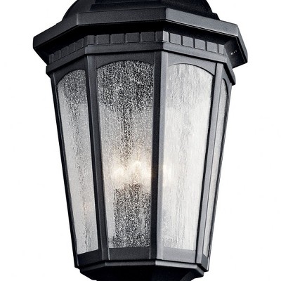 Courtyard 27" 3 Light Exterior Post Light with Clear Seeded Glass In Textured Black