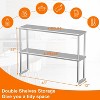 Stainless Steel Double Overshelf, Commercial Double Deck Overshelf, Height Adjustable 2-Tier Overshelf for Kitchen, Restaurant, Workshop, Prep - 2 of 4
