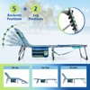Tangkula 2 PCS Folding Chaise Lounge Chair Sunbathing Recliner w/ Removable Pillow Navy Blue - 4 of 4