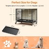 homfan Heavy-Duty Wooden Kennel, Double-Door with Pull-Out Tray & Wheels Small Dog Sizes - 3 of 4