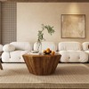 31.5 "Octagonal log color Rubber wood Coffee Table, Wooden Coffee Table, Center Table, Living Room Bedroom - 3 of 4