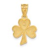 Black Bow Jewelry 14k Yellow Gold Satin & Diamond Cut Shamrock Pendant, 13mm (1/2 inch) - 3 of 4
