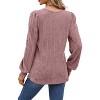 Womens Fall Tops Long Sleeve Soft Ligthweigt Sweater Square Neck Pullovers with Irregular Rib Texture Bishop Sleeve Tee Blouse - 2 of 3