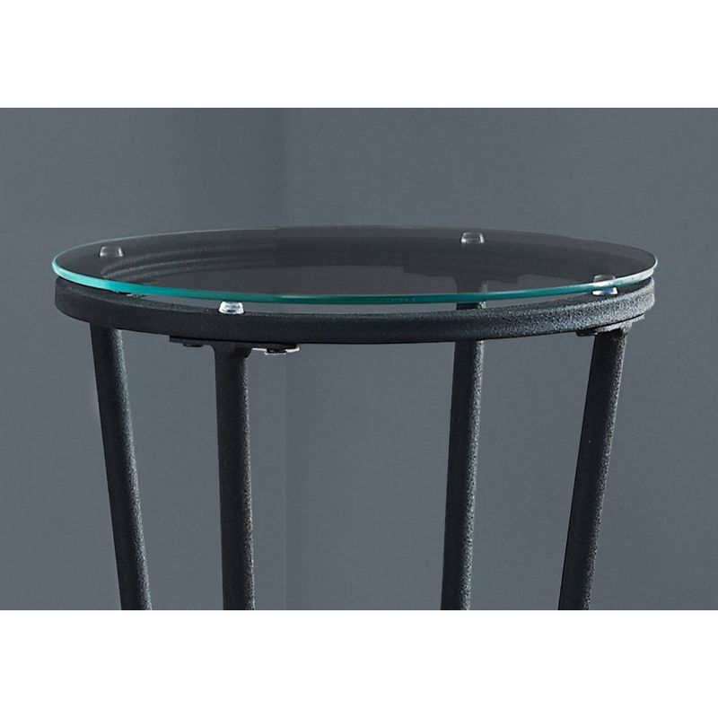Accent Table Hammered Metal with Tempered Glass Black - EveryRoom, 4 of 7