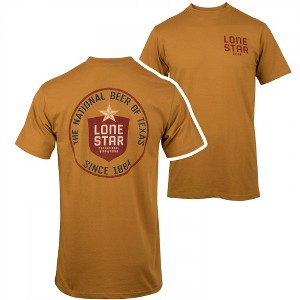 Mens Lone Star Beer Round Logo Front and Back Print T-Shirt - 1 of 2