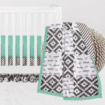 Bacati - Love  Gray Mint 3 pc Crib Bedding Set