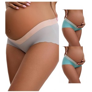 INSPIRE CHIC Women's Low Waist Ice Silk Briefs Pregnancy Under the Bump Underwear 3 Packs - 1 of 4