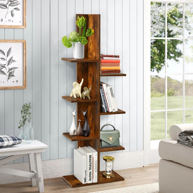 Tangkula Modern Multi-Layer Bookshelf Floor Standing Bookcase w/Anti-fall device Storage Rack for Home Office Rustic, 3 of 11