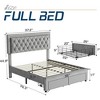 AMERLIFE Bed Frame with LED Lights&Storage Drawers, Velvet Upholstered Platform Bed - 2 of 4