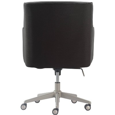 Gray High Back Leather and Fabric Executive Swivel Chair
