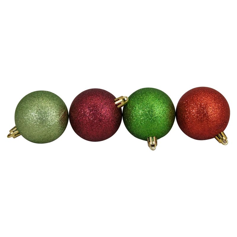Northlight 60ct Shatterproof 3-Finish Christmas Ball Ornament Set 2.5" - Red/Green, 4 of 6