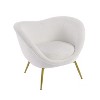 34.06"W Modern Teddy/Velvet Accent Chair, Lounge Chair/Vanity Chair with Gold Metal Legs for Living Room/Bedroom -Merax - 4 of 4