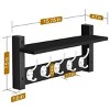 Sorbus 16 Inch Floating Wall Shelf with 5 Heavy Duty Hooks – for Entryway, Bathroom, Bedroom, Kitchen, or Mudroom - 3 of 4