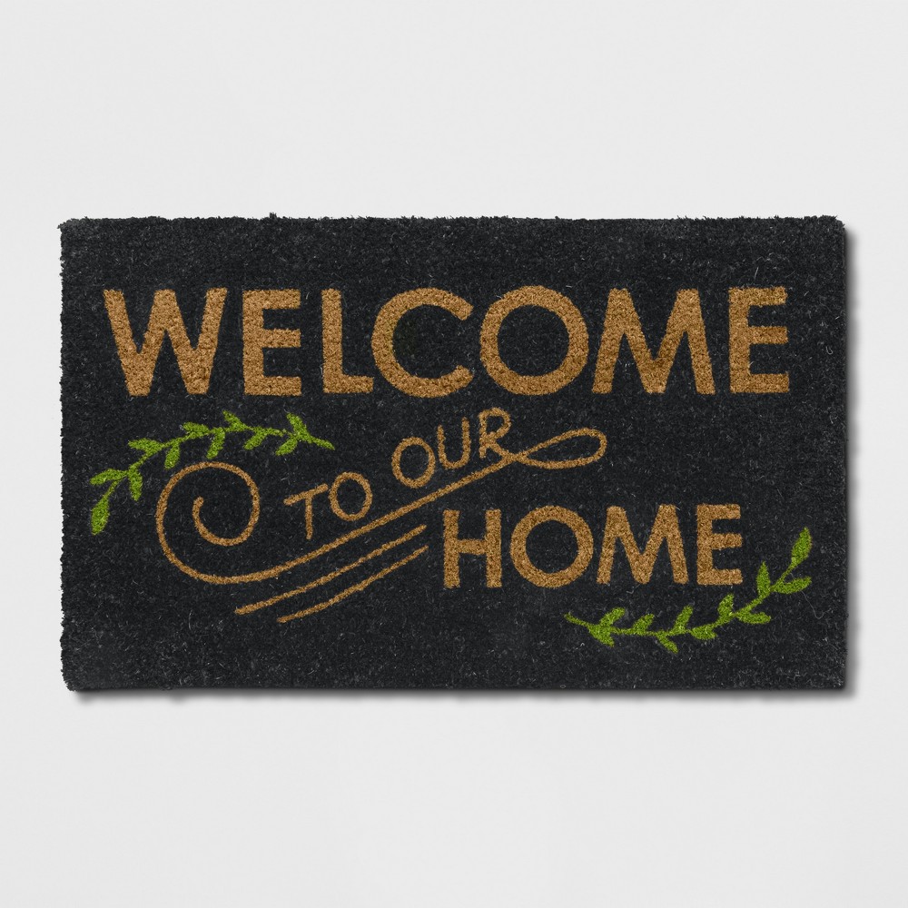 Photos - Doormat 1'6"x2'6"/18"x30" Welcome to our Home  Black - Threshold™