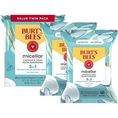 Burt's Bees Micellar Coconut Lotus Towelette - 2pk/60ct