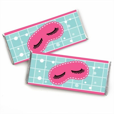 Big Dot of Happiness Spa Day - Candy Bar Wrapper Girls Makeup Party Favors - Set of 24