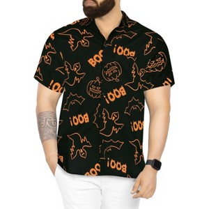 LA LEELA Mens Hawaiian Short Sleeve Button Down Shirt Men's Halloween Costumes Shirt Vacation Casual Summer Beach Shirts for Men Funny - 1 of 4