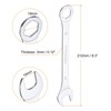 Unique Bargains CR-V Chrome Plated 6-Point Ended Box 15 Degree Offset Open End Metric Thin Combination Wrench - 2 of 4