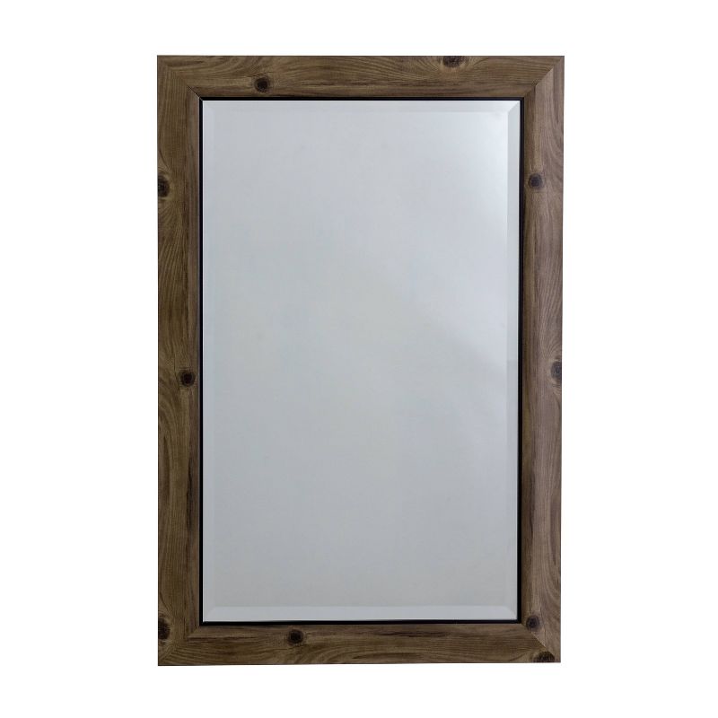 Natural Light Wood Decorative Wall Mirror with Beveled Edge Gray - Yosemite Home Decor, 1 of 10
