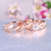 Rosey Wedding Ring Set for Women 3pc CZ Engagement Matching Bands Ginger Lyne Collection - 4 of 4