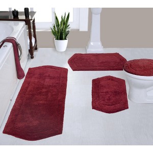 Waterford Collection Cotton Tufted Set of 4 Bath Rug Set - Home Weavers - 1 of 4
