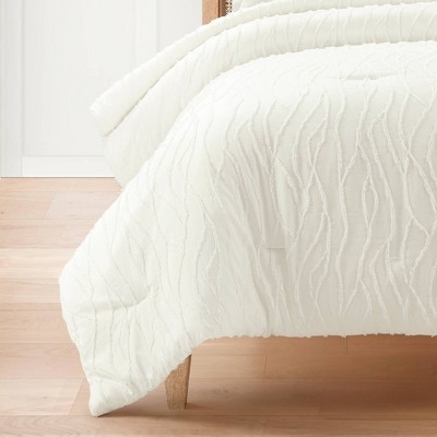 Lush Decor Lush Décor 3pc Full/Queen Jacquard Wave Comforter Set Soft White: Elegant Bedding, Year-Round Use, Machine Washable — фото 5