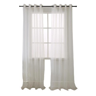 RT Designers Collection Cara Grommet Curtain Panel for Windows 54" x 84" Beige