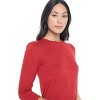 WEST K Women's Myra Three Quarter Sleeve Slub Tee with Ruffled Neckline - 3 of 4