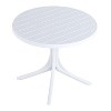 ORRD 36" Modern White Round Plastic Table Indoor/Outdoor Dining & Coffee Table Lightweight Polypropylene, All-Weather - 3 of 4