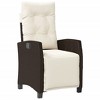 vidaXL 3 Piece Bistro Set with Cushions Brown Poly Rattan - 4 of 4