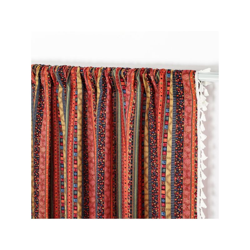 ZHH 52 x 84 Inch 2 Panels Colorful Striped Bohemian Curtains for Bathroom, Kitchen, Living Room, Bedroom, 4 of 7