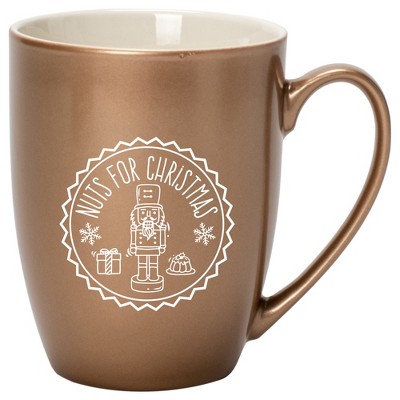 Elanze Designs Nuts For Christmas Nutcracker Cake Bronze 10 ounce New Bone China Coffee Cup Mug