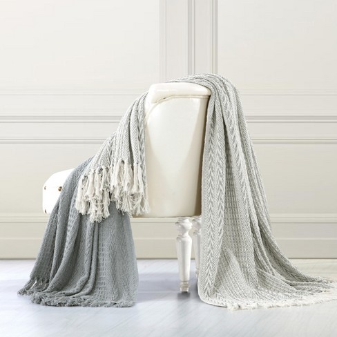 Grey and white throws hot sale