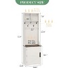 Acekool Farmhouse Narrow Hall Tree with Bench and Shoe Storage, Coat Rack, Barn Door, Small Entryway Organizer - 3 of 4