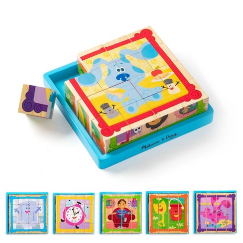 Melissa & Doug Pets Wooden Cube Puzzle With Storage Tray (16 pcs