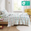 4 PCS Queen Cotton Flannel Printed Sheet Set White Holiday Trees - 2 of 4