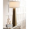 Possini Euro Design Karen Modern Table Lamp 36" Tall Dark Gold Glass Off White Fabric Drum Shade for Bedroom Living Room Bedside Nightstand Office - 2 of 4