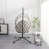 Hanging Chair With Stand, Patio Egg-Shaped Swing Chair With Cushion, Indoor Rocking Chair, Outdoor Hammock Egg-Shaped Chair-Cuddlewood - 3 of 4