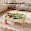 Wooden Train Table Set - Kids Activity Table with Train Tracks, 3 Storage Bins & City Scenery, Educational Toy for Toddlers Boys Girls Ages 3+ - 2 of 4