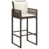 vidaXL Patio Bar Stools with Cushions 2 pcs Brown Poly Rattan - 4 of 4