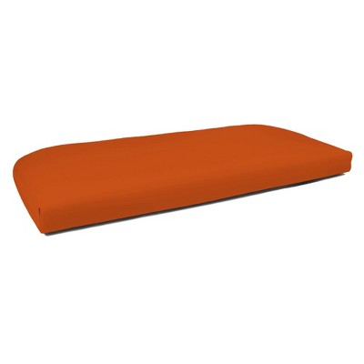 Casual Cushion Solid 1-Piece Outdoor Wicker Settee Bench Cushion, 43.5"W x 19.5"L