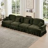 Mid Century Sectional Sofa with Flared Arms, 4-Seater Sofa with Removable Skirt Design, Upholstered Sofa with Chenille Cover-Coolbibila - 2 of 4