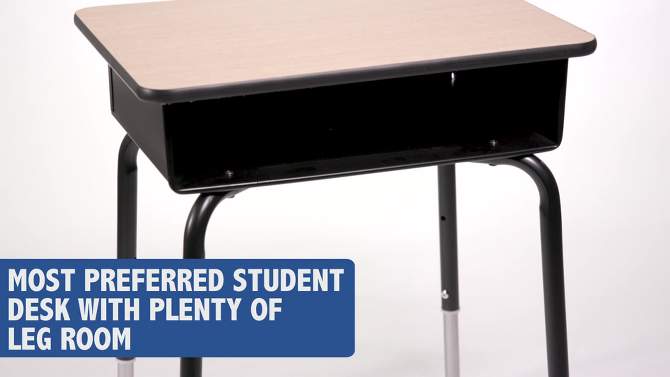Flash Furniture Student Desk with Open Front Metal Book Box, 2 of 13, play video