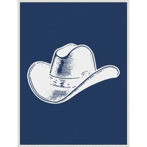 Amanti Art Navy Blue Cowboy Hat by Jolly and Dash Canvas Wall Art Print Framed - 1 of 4