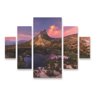 Trademark Fine Art Andy Wu Upper Cathedral Lake Paradise 5 Piece Panel Set Art