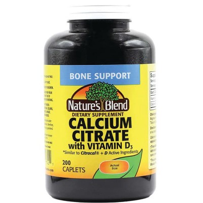 Nature's Blend Calcium Citrate with Vitamin D3 200 Caplet.