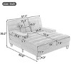 57" Modern Oversized Chenille Chaise Lounge Sofa Bed with Adjustable Backrest and RGB LED Light for Living Room-3irtyhousy - 4 of 4